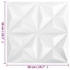 vidaXL 3D Wall Panels 48 pcs 19.7"x19.7" Origami White 129.2 ft&sup2;