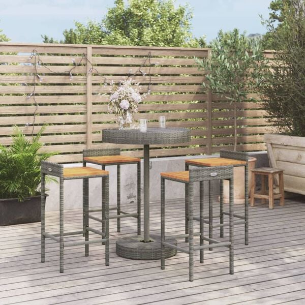 vidaXL Garden Bar Set Grey