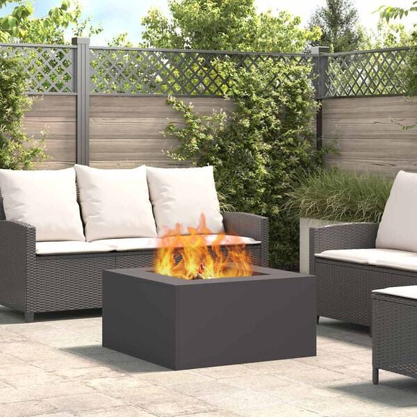 vidaXL Fire Pit Black 31.5" x 31.5" x 15.7" Cold-rolled steel