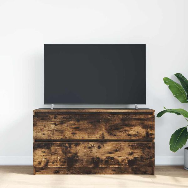 vidaXL TV Cabinet Smoked oak Engineered wood 39.4 in x 13.8 in x 21.3 in