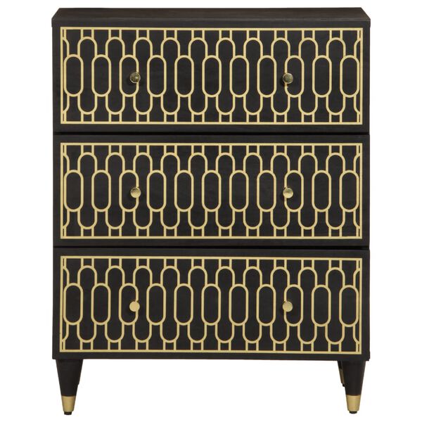 vidaXL Side Cabinet Black wood grain with natural variations