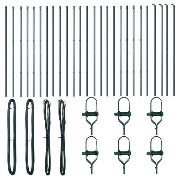 vidaXL Fence Post 26 pcs Green 1.26 x 1.26 x 74.80 in