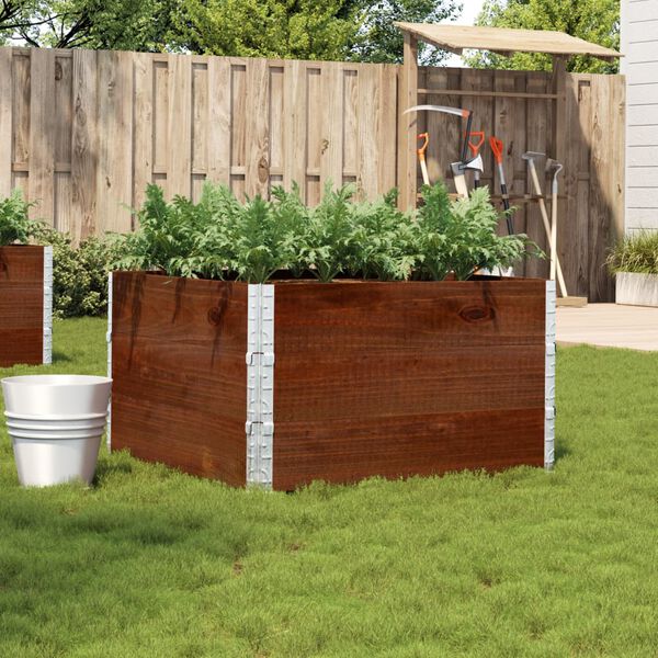 vidaXL Garden Planter Brown Solid Pine Wood 39.4 x 39.4 in Foldable