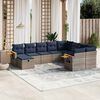vidaXL 10 Piece Patio Sofa Set with Cushions Grey Poly Rattan (US only)