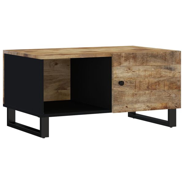 vidaXL Coffee Table Natural wood and black