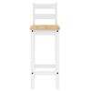 vidaXL Bar Chair White Solid pine wood Medium Footrest Bar Chair