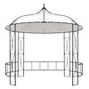 vidaXL Gazebo White and black Fabric (100% polyester), Powder-coated iron