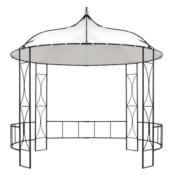 vidaXL Gazebo White and black Fabric (100% polyester), Powder-coated iron