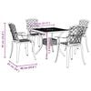 vidaXL Garden Dining Set White Cast Aluminum 5 Piece Set Durable
