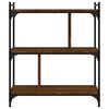 vidaXL Bookcase Brown Oak Engineered Wood 3-Tier Adjustable Feet