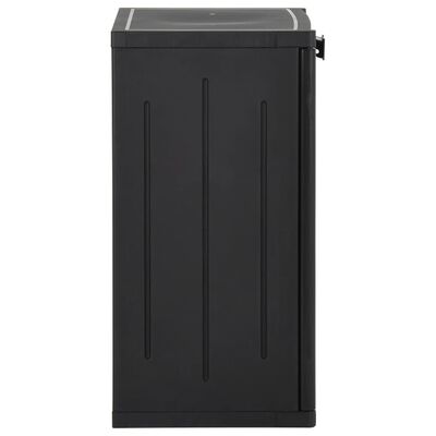 vidaXL Garden Storage Cabinet Black 25.6"x17.7"x34.6" PP Rattan