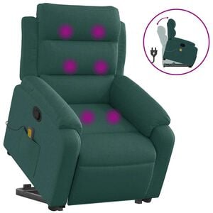 vidaXL Stand Up Massage Recliner Chair Dark Green
