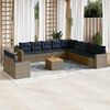 vidaXL 12 Piece Patio Sofa Set with Cushions Gray Poly Rattan
