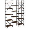 vidaXL Bookshelf Brown Oak Engineered wood and powder-coated steel Large