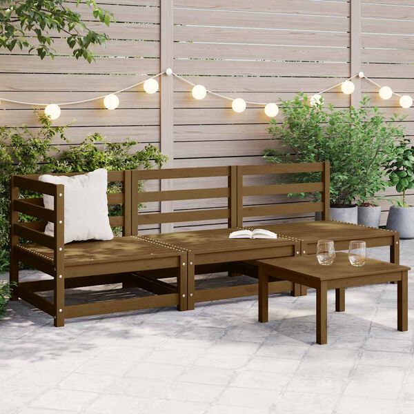 vidaXL Garden Lounge Set Honey Brown Solid pinewood Modular