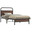 vidaXL Bed Frame Brown Oak Steel Single Classic/Traditional Bed Frame
