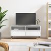 vidaXL TV Cabinet High gloss white Engineered wood, iron