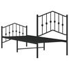 vidaXL Bed Frame Black Powder-Coated Steel Small Single Bed Frame