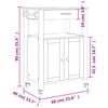 vidaXL Kitchen Trolley MONZA 23.6"x15.7"x34.8" Solid Wood Pine