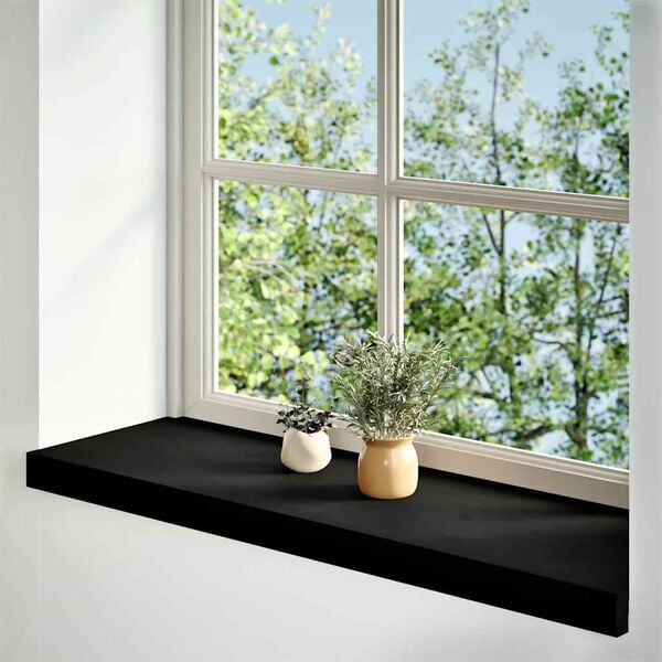 vidaXL Window Sills 2 pcs Dark Brown 35.4x11.8x0.8" Solid Wood Oak