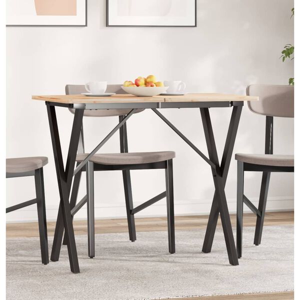 vidaXL Dining Table Leg Black Powder-coated steel Standard Durable