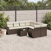 vidaXL Garden Sofa Set Brown, Cream White