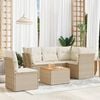 vidaXL Garden Sofa Set Beige and brown