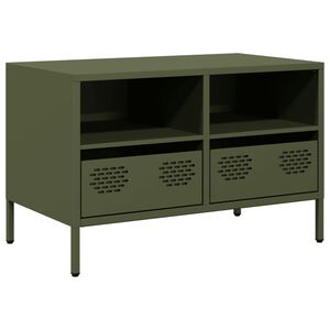 vidaXL TV Cabinet Olive Green Cold-Rolled Steel Standard Adjustable Feet