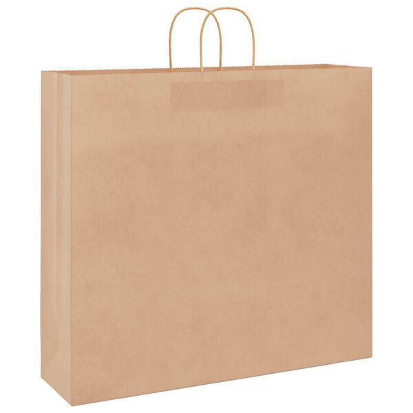 vidaXL Paper Bags 50 pcs with Handles Brown 21.3x5.9x19.3"