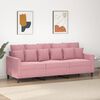 vidaXL 3-seater Sofa Pink Velvet (100% polyester), metal, textilene