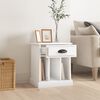 vidaXL Bedside Cabinet White Engineered wood Bedside Cabinet Rectangular
