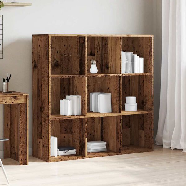 vidaXL Book Cabinet Old Wood Engineered Wood Medium Stylish Book Storage