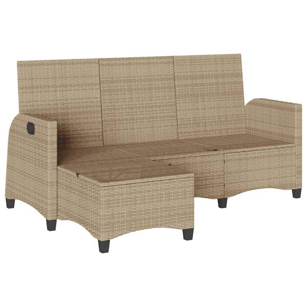 vidaXL Reclining Garden Sofa Beige