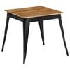 vidaXL Dining Table Brown and Black Solid Acacia wood and Steel Medium