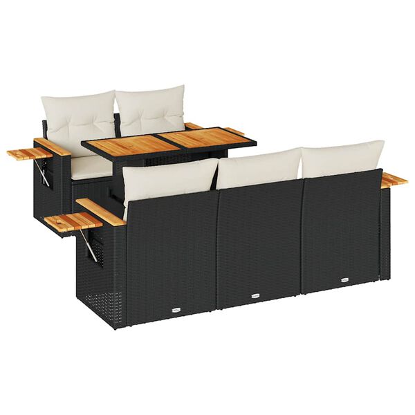 vidaXL Garden Sofa Set Black Poly Rattan Large Modular Garden Sofa Set