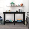 vidaXL Work Bench Black 55.1x19.7x31.5" Solid Wood Pine