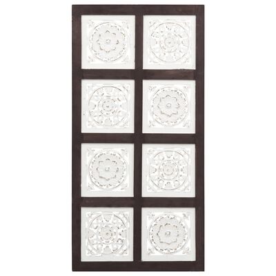 vidaXL Hand-Carved Wall Panel MDF 15.7"x31.5"x0.6" Brown and White