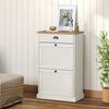vidaXL Shoe Cabinet White Solid pine wood, engineered wood, metal Medium