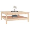 vidaXL Coffee Table Natural Wood Solid Pine Wood 39.4x39.4 in