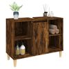 vidaXL Sink Cabinet Smoked oak Engineered wood, solid eucalyptus Medium