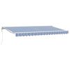 vidaXL Retractable Awning Blue and White 157.48 x 78.74 in