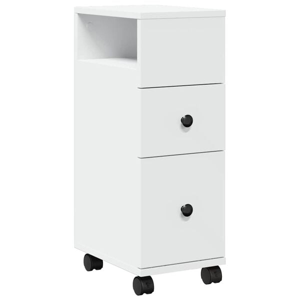 vidaXL Narrow Bathroom Cabinet White Engineered wood Slim