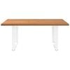 vidaXL Dining Table Light brown, White Solid oak wood, Powder-coated steel