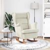 vidaXL Rocking Chair Wingback Cream Velvet and Solid Wood