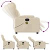 vidaXL Massage Recliner Chair Cream Polyester, Metal, Plywood Standard