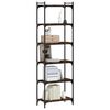 vidaXL Bookcase Smoked Oak Engineered Wood, Metal 23.6 x 11.8 x 74.0 in