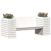 vidaXL Planter Bench White Solid pine wood Medium Planters