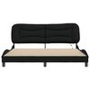 vidaXL Bed Frame Black Fabric, metal, solid pine wood, plywood King