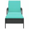 vidaXL Sun lounger Reclining Black 63 x 200 x 81cm poly rattan