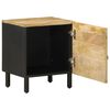 vidaXL Bedside Cabinet Black Solid rough mango wood, iron Small